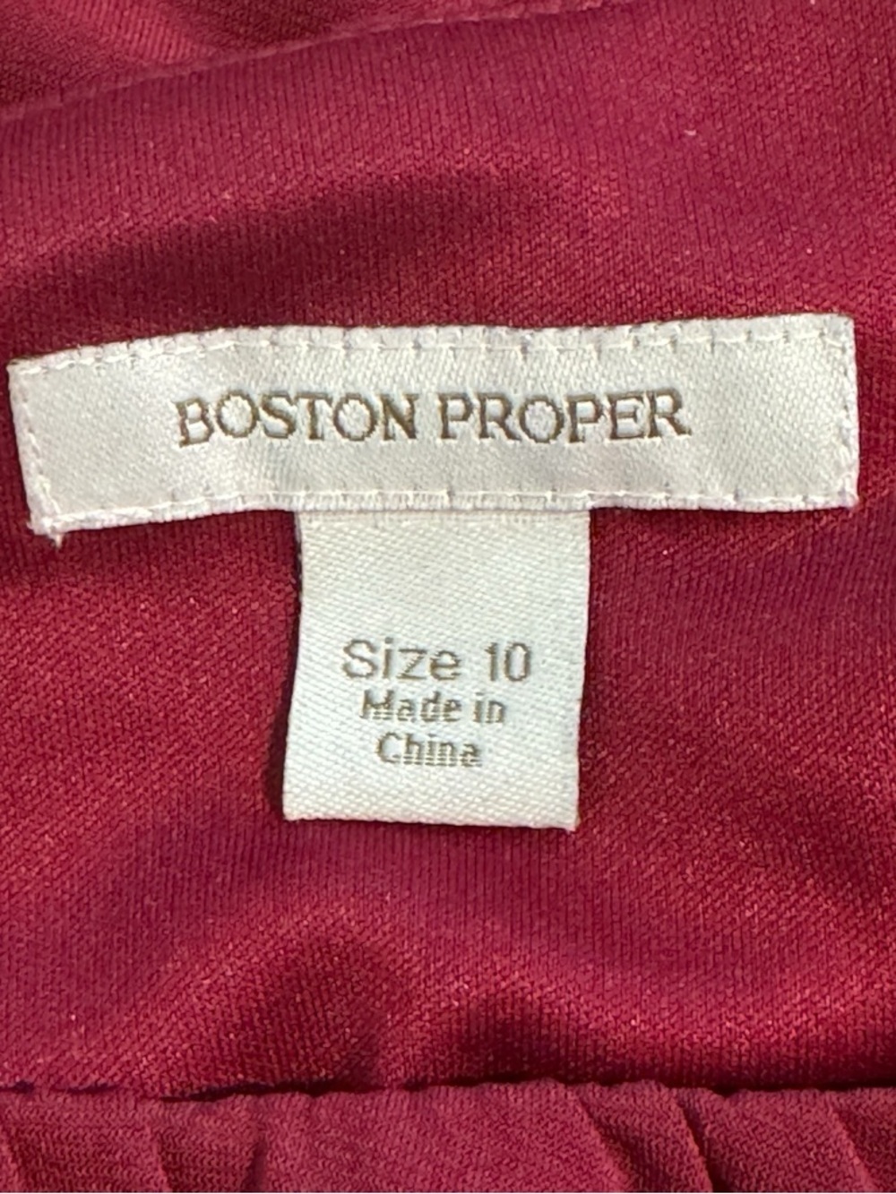 Boston Proper Burgundy Ruched Sleeveless Dress Size 10 - Picture 5 of 6